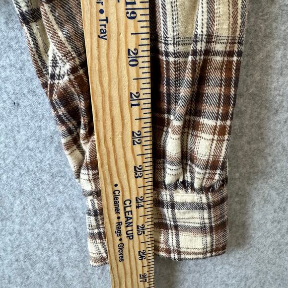 Altard State Flannel Shirt Womens Small Oversized Plaid Boho Western Raw Hem - Picture 10 of 12